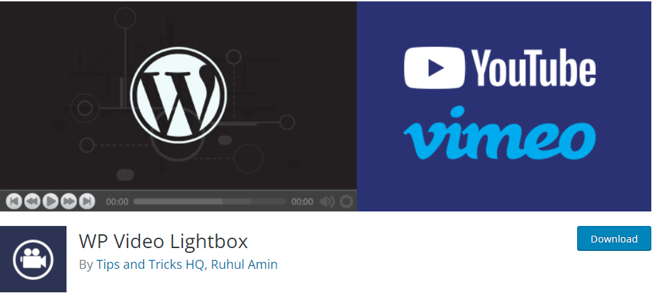 WP Video Lightbox - directly embed videos onto any page