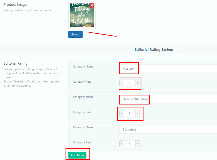 Start adding the features & rating using the editorial rating option