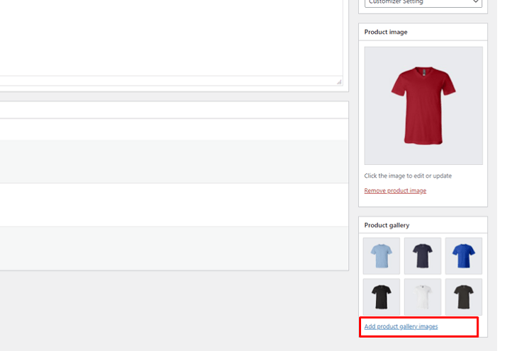 select Add product gallery images to add your WooCommerce product images