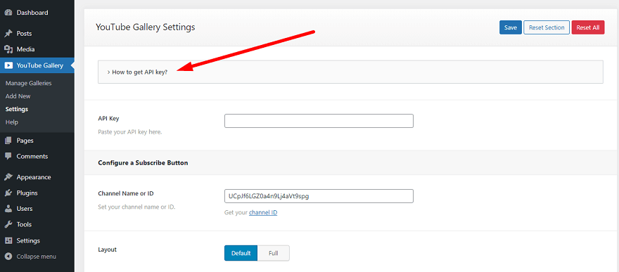 click on the “setting page