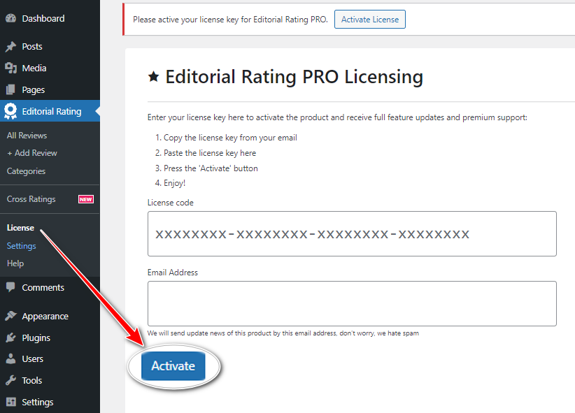 Editorial Rating Pro License Key