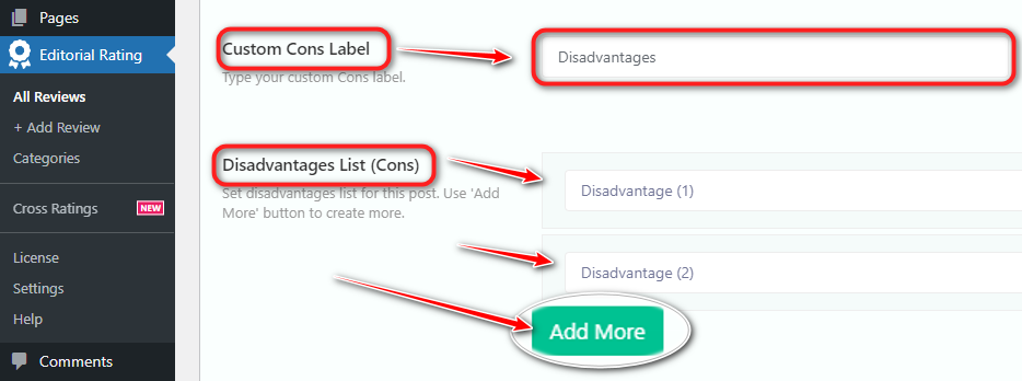 Editorial Rating Plugin