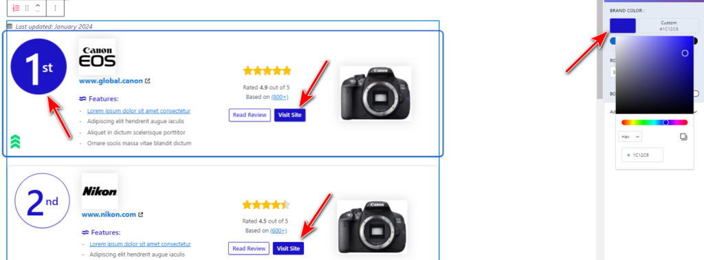 Review Summary- Editorial Rating Blocks