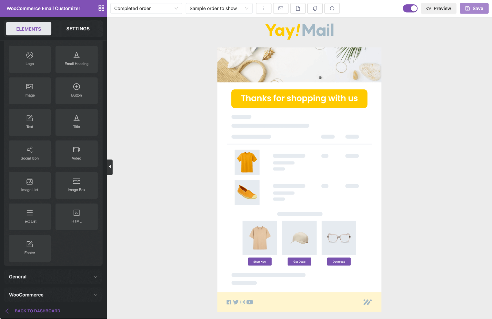 customize WooCommerce email template with YayMail