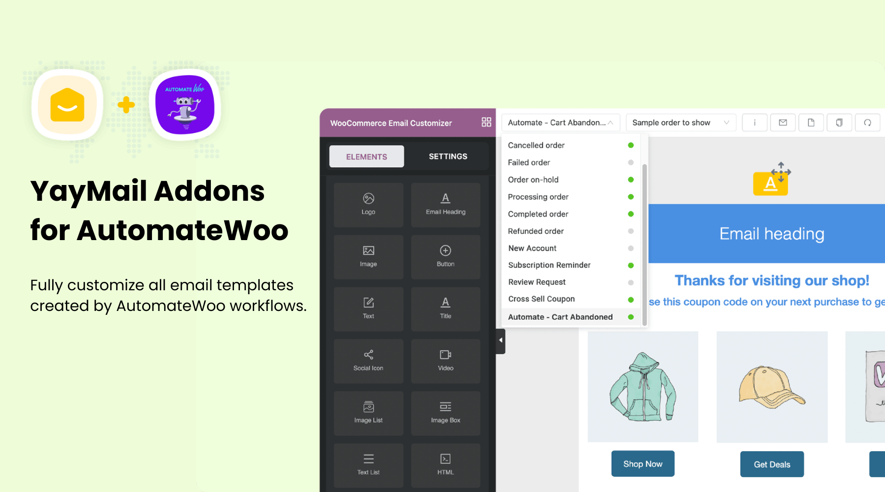 WooCommerce email template customizer for AutomateWoo