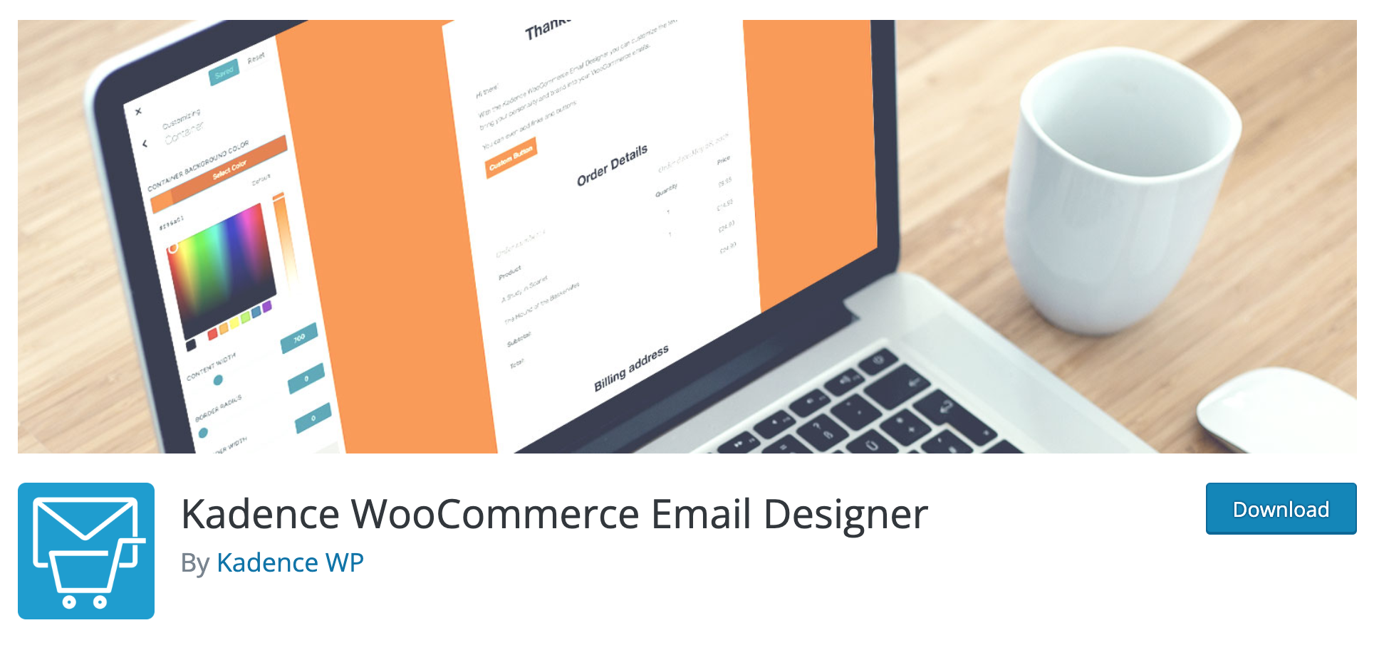 kadence woocommerce email designer